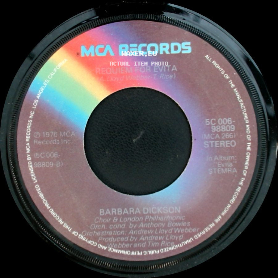 Barbara Dickson - Requiem For Evita / Another Suitcase In Another Hall side A