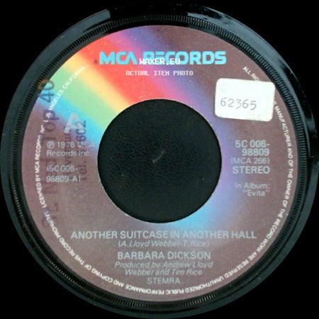 Barbara Dickson - Requiem For Evita / Another Suitcase In Another Hall side B