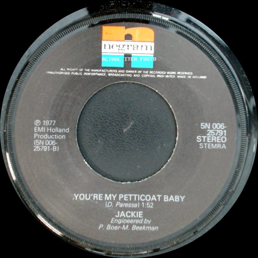 Jackie - Rosalee / You're My Petticoat Baby side B