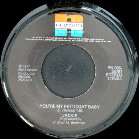 Jackie - Rosalee / You're My Petticoat Baby side B