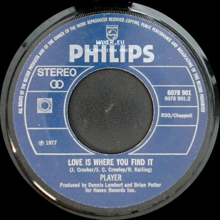 Player - Love Is Where You Find It / Baby Come Back side A