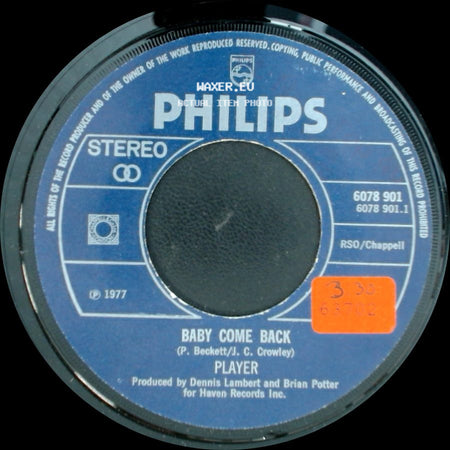 Player - Love Is Where You Find It / Baby Come Back side B