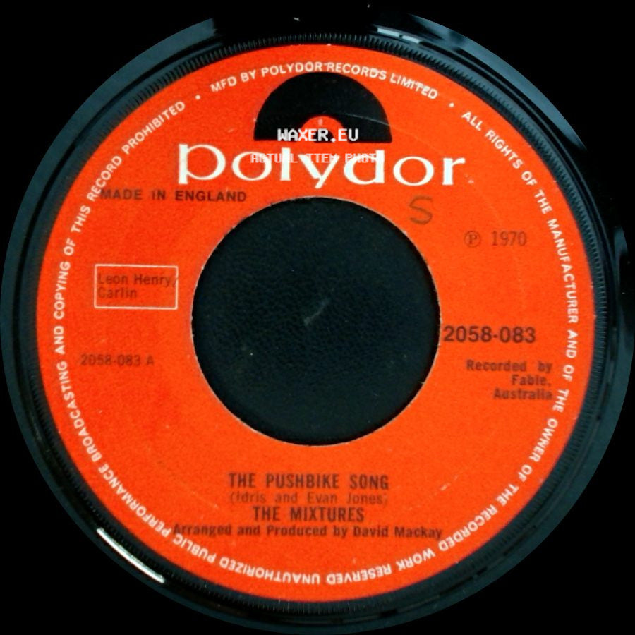 The Mixtures - The Pushbike Song / Who Loves Ya? side A