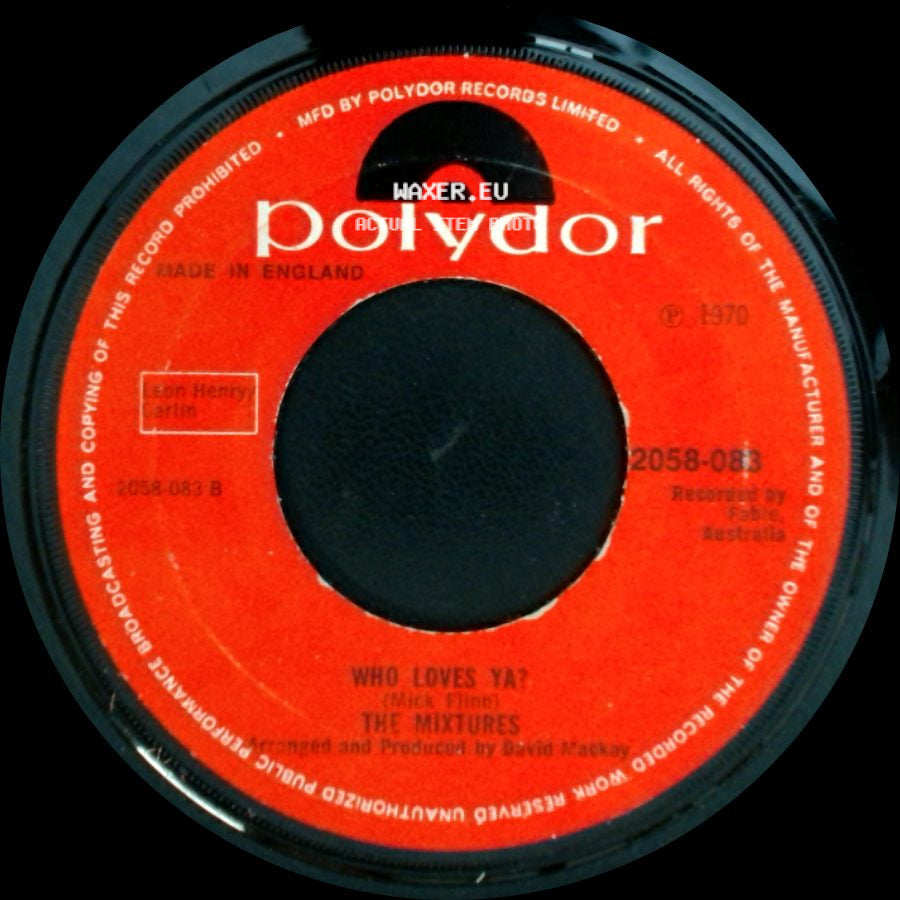 The Mixtures - The Pushbike Song / Who Loves Ya? side B