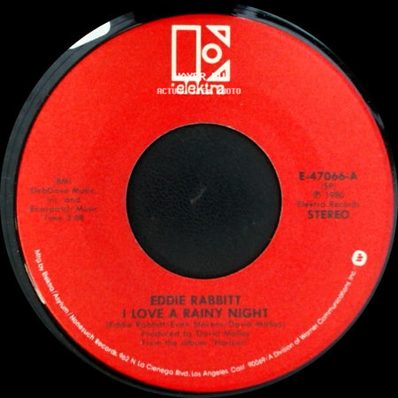Eddie Rabbitt - I Love A Rainy Night / Short Road To Love side A