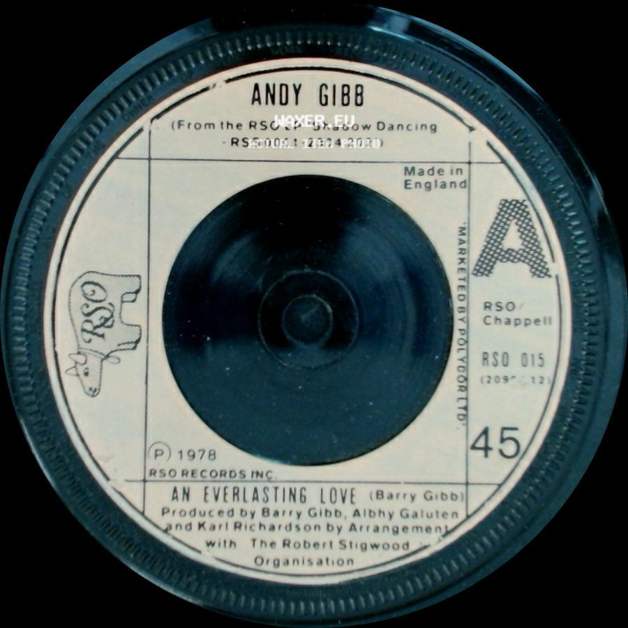 Andy Gibb - An Everlasting Love / 1) I Just Wanna Be Your Everything / 2) (Love Is) Thicker Than Water side A