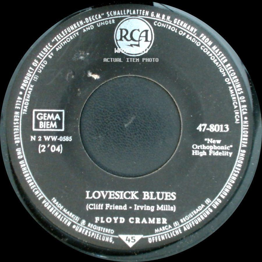 Floyd Cramer - Lovesick Blues / The First Hurt side A