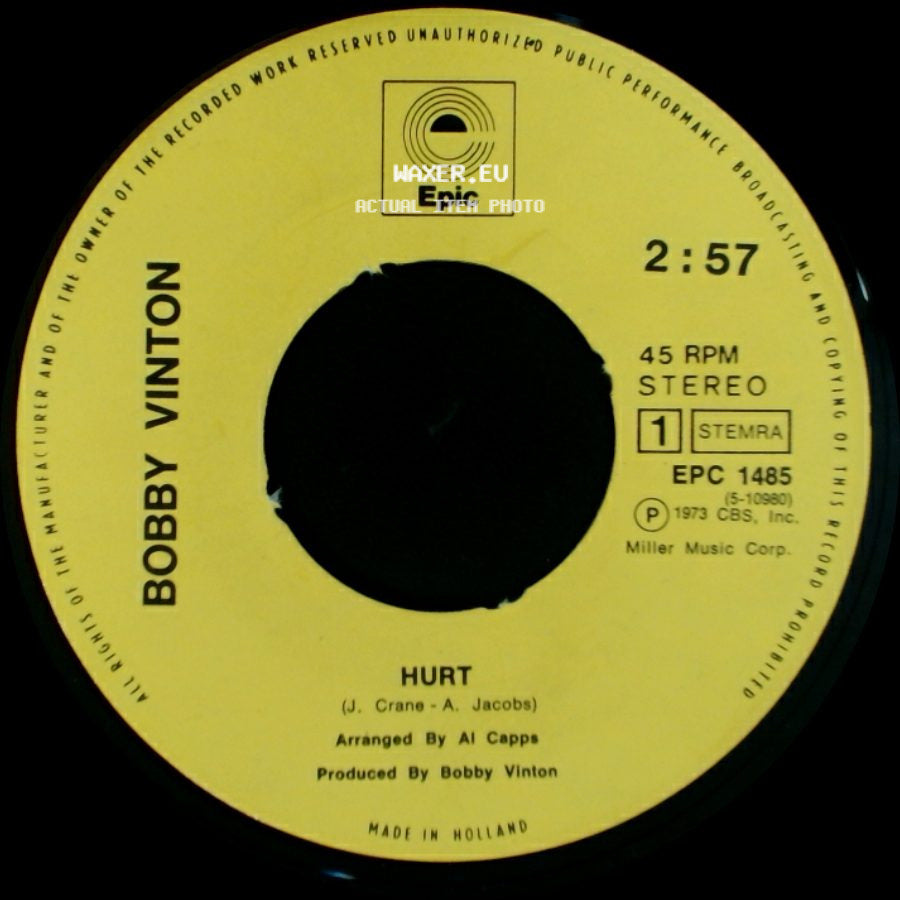 Bobby Vinton - Hurt / I Love You The Way You Are side A