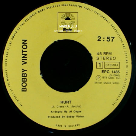 Bobby Vinton - Hurt / I Love You The Way You Are side A