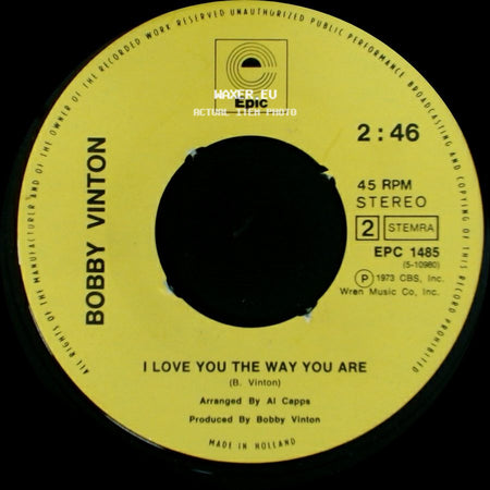 Bobby Vinton - Hurt / I Love You The Way You Are side B