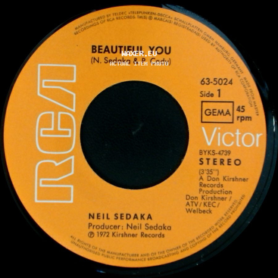 Neil Sedaka - Beautiful You / Anywhere You're Gonna Be (Leba's Song) side A