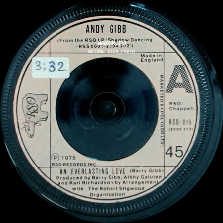 Andy Gibb - 1) I Just Wanna Be Your Everything / 2) (Love Is) Thicker Than Water / An Everlasting Love side B