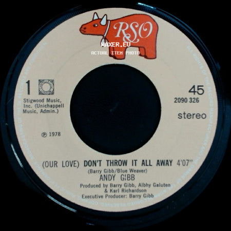 Andy Gibb - One More Look At The Night / (Our Love) Don't Throw It All Away side B