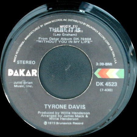 Tyrone Davis - You Wouldn't Believe / There It Is side B