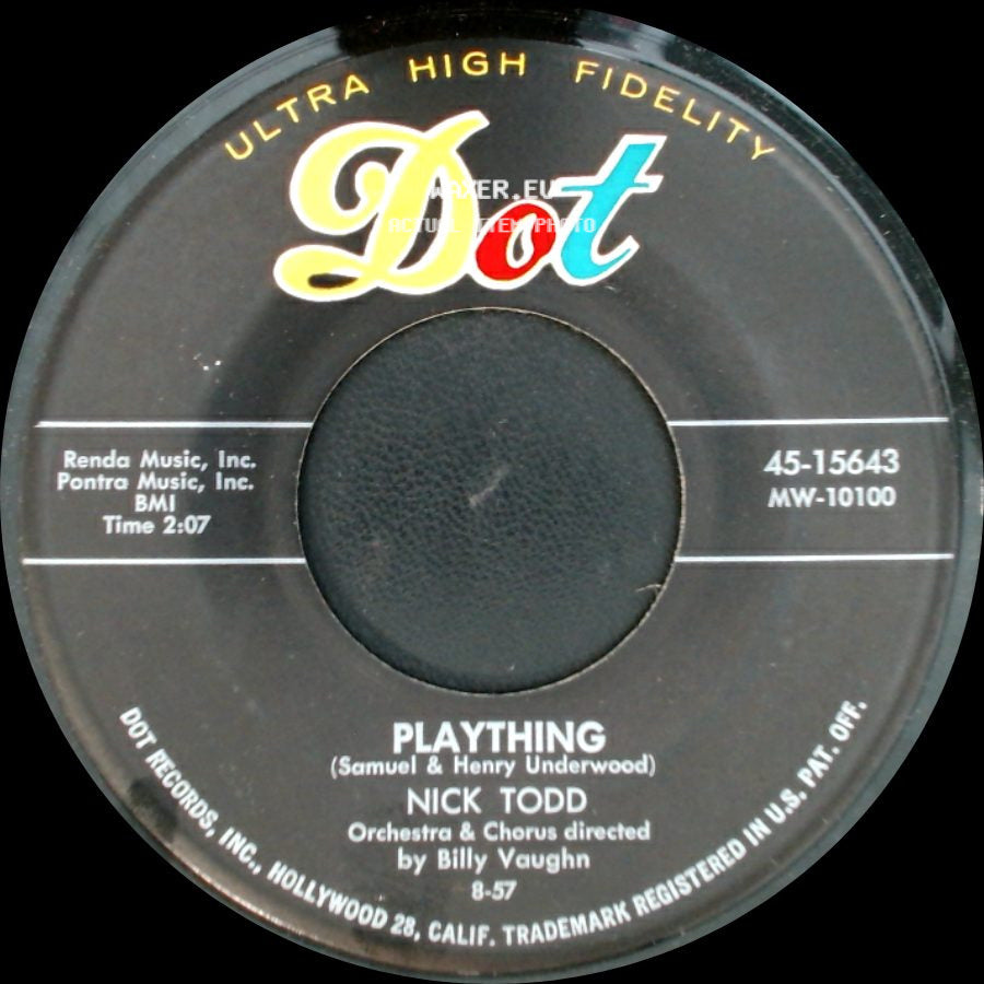 Nick Todd - The Honey Song / Plaything side B