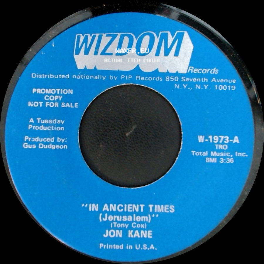 Jon Kane - In Ancient Times (Jerusalem) / In Ancient Times (Jerusalem) side A