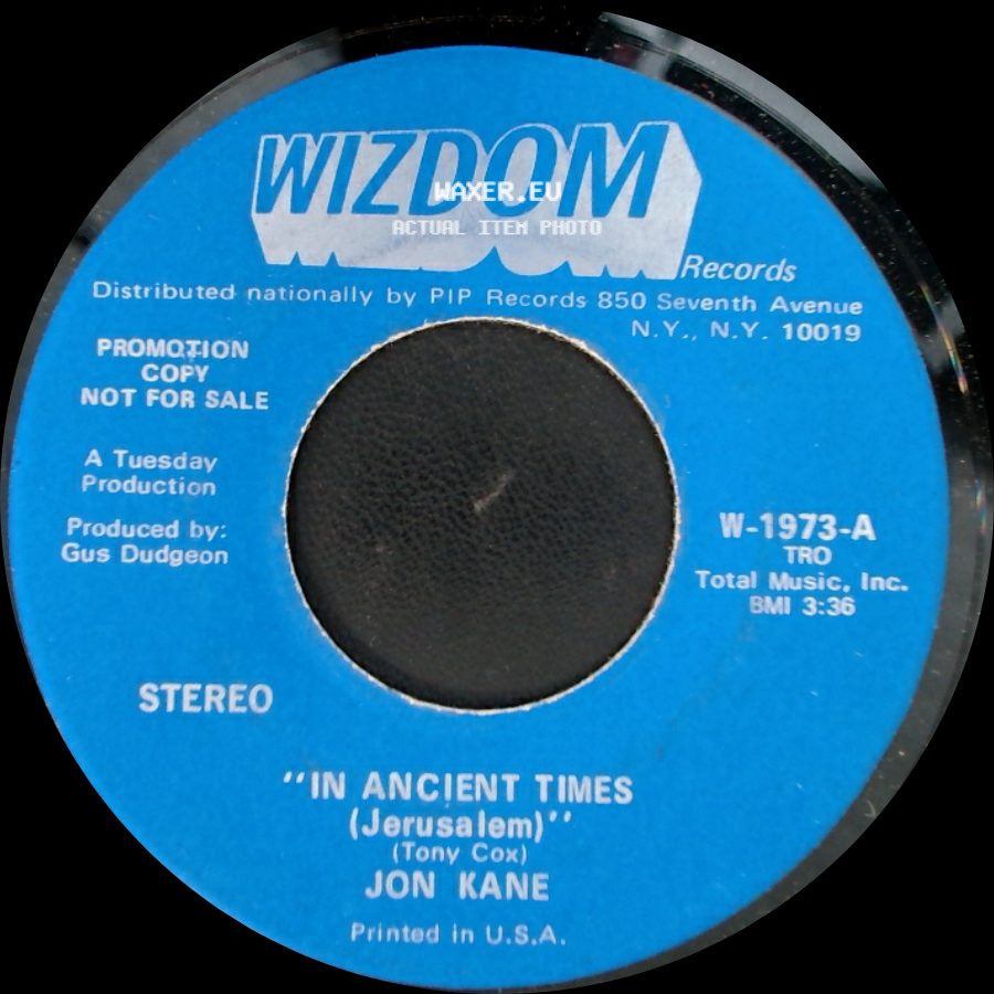 Jon Kane - In Ancient Times (Jerusalem) / In Ancient Times (Jerusalem) side B