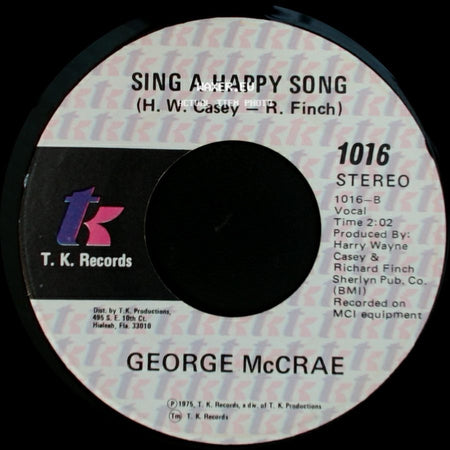 George Mccrae - Honey I / Sing A Happy Song side B