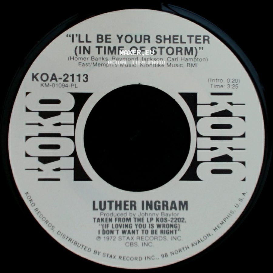 Luther Ingram - I'll Be Your Shelter (In Time Of Storm) / I'll Be Your Shelter (In Time Of Storm) side A
