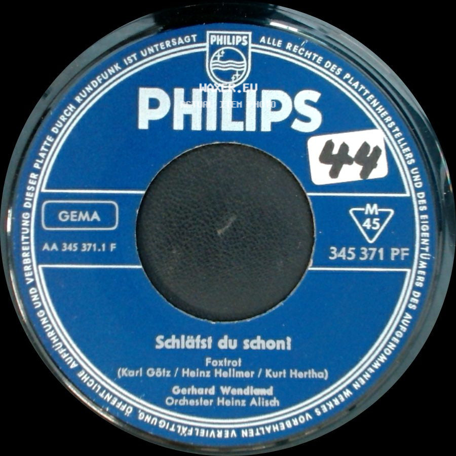 Gerhard Wendland Orchester Heinz Alisch / Gerhard Wendland - Schau Mir Nochmal In Die Augen / Schläfst Du Schon! side B