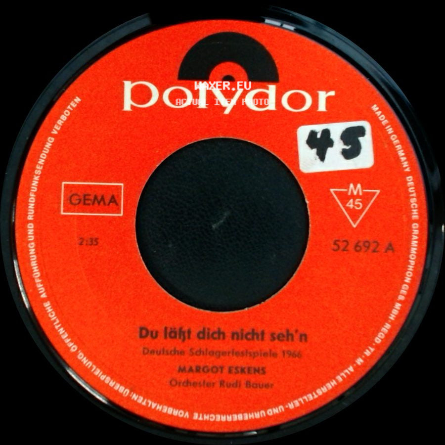 Margot Eskens - Vorbei Ist Vorbei / Du Läßt Dich Nicht Seh'n side B