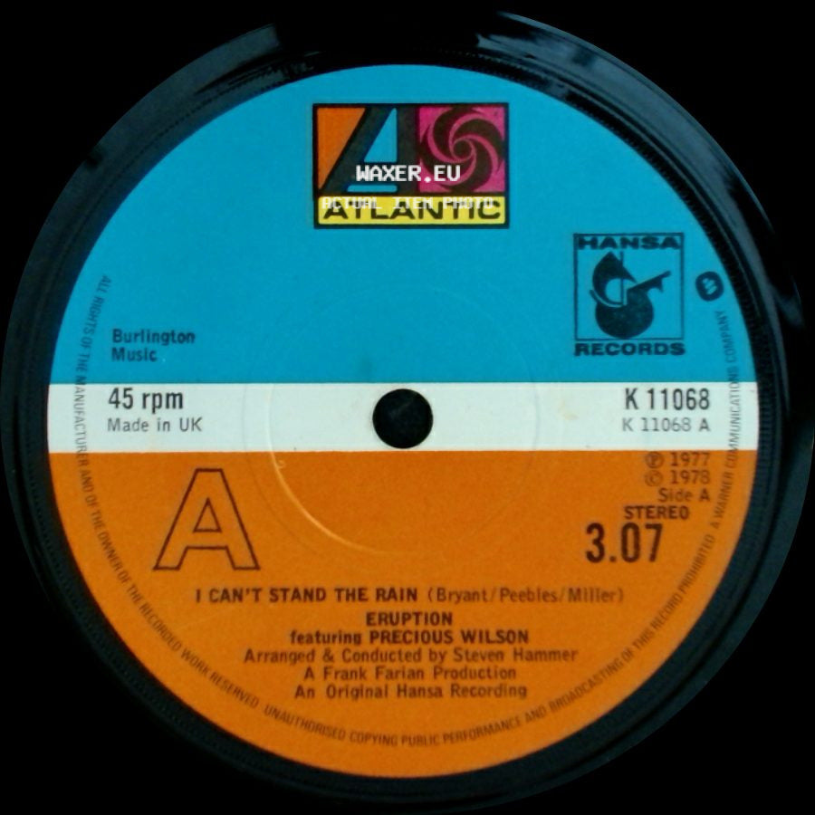Eruption Featuring Precious Wilson / Eruption - I Can't Stand The Rain / Be Yourself side A