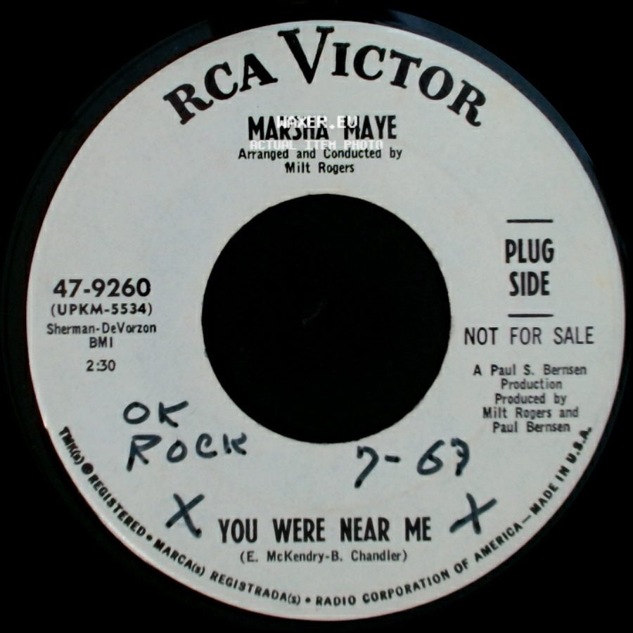 Marsha Maye - You Were Near Me / The Sun Shines At Night side A