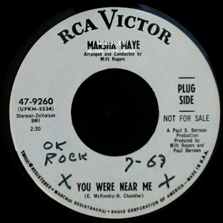 Marsha Maye - You Were Near Me / The Sun Shines At Night side A