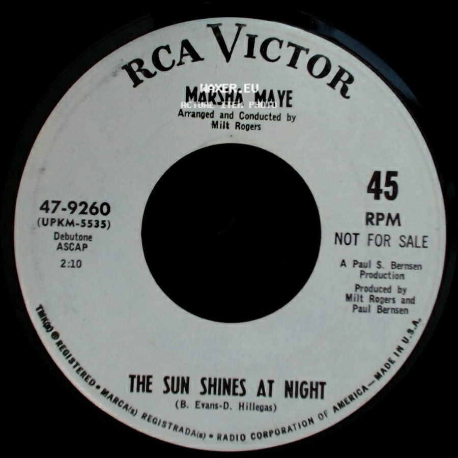 Marsha Maye - You Were Near Me / The Sun Shines At Night side B