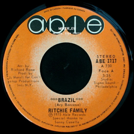 Ritchie Family - Hot Trip / Brazil side B