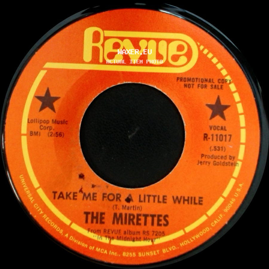 The Mirettes - Take Me For A Little While / Take Me For A Little While side B