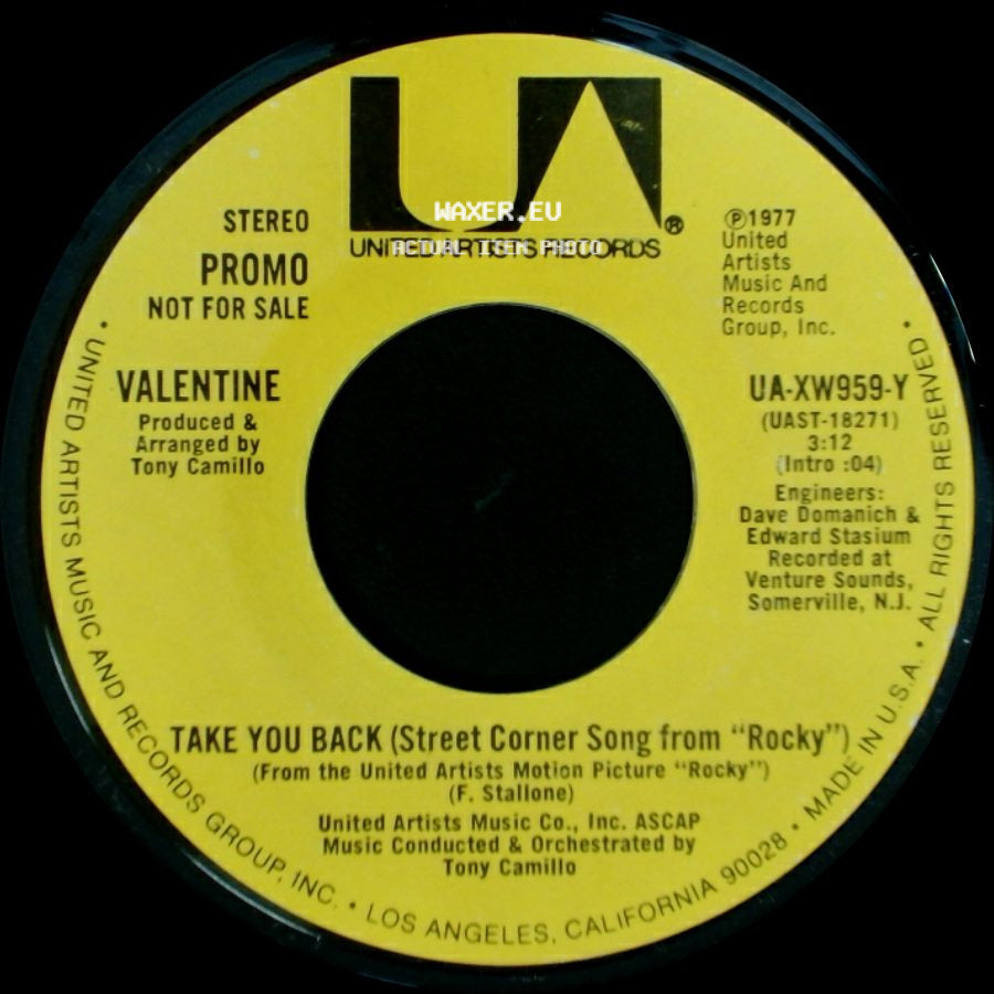 Valentine - Take You Back (Street Corner Song From "Rocky") / Take You Back (Street Corner Song From "Rocky") side A