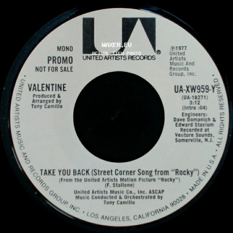 Valentine - Take You Back (Street Corner Song From "Rocky") / Take You Back (Street Corner Song From "Rocky") side B