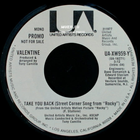 Valentine - Take You Back (Street Corner Song From "Rocky") / Take You Back (Street Corner Song From "Rocky") side B