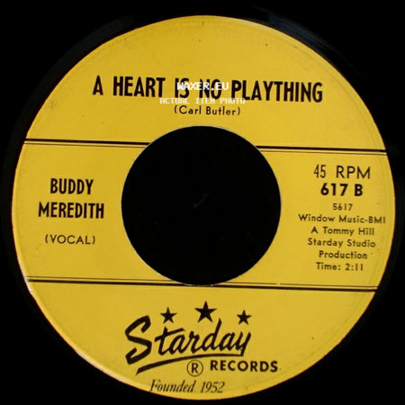 Buddy Meredith - Here I Am Again / A Heart Is No Plaything side B