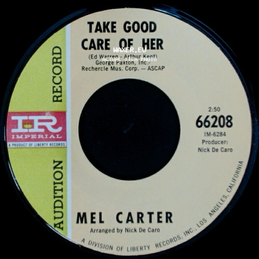 Mel Carter - Tar And Cement / Take Good Care Of Her side B