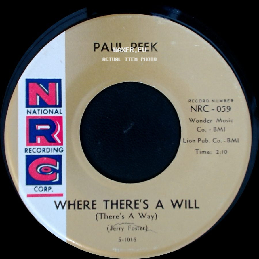 Paul Peek - I'm A Happy Man / Where There's A Will (There's A Way) side B