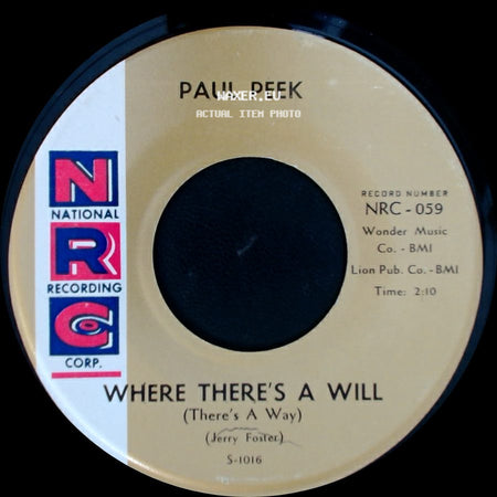 Paul Peek - I'm A Happy Man / Where There's A Will (There's A Way) side B