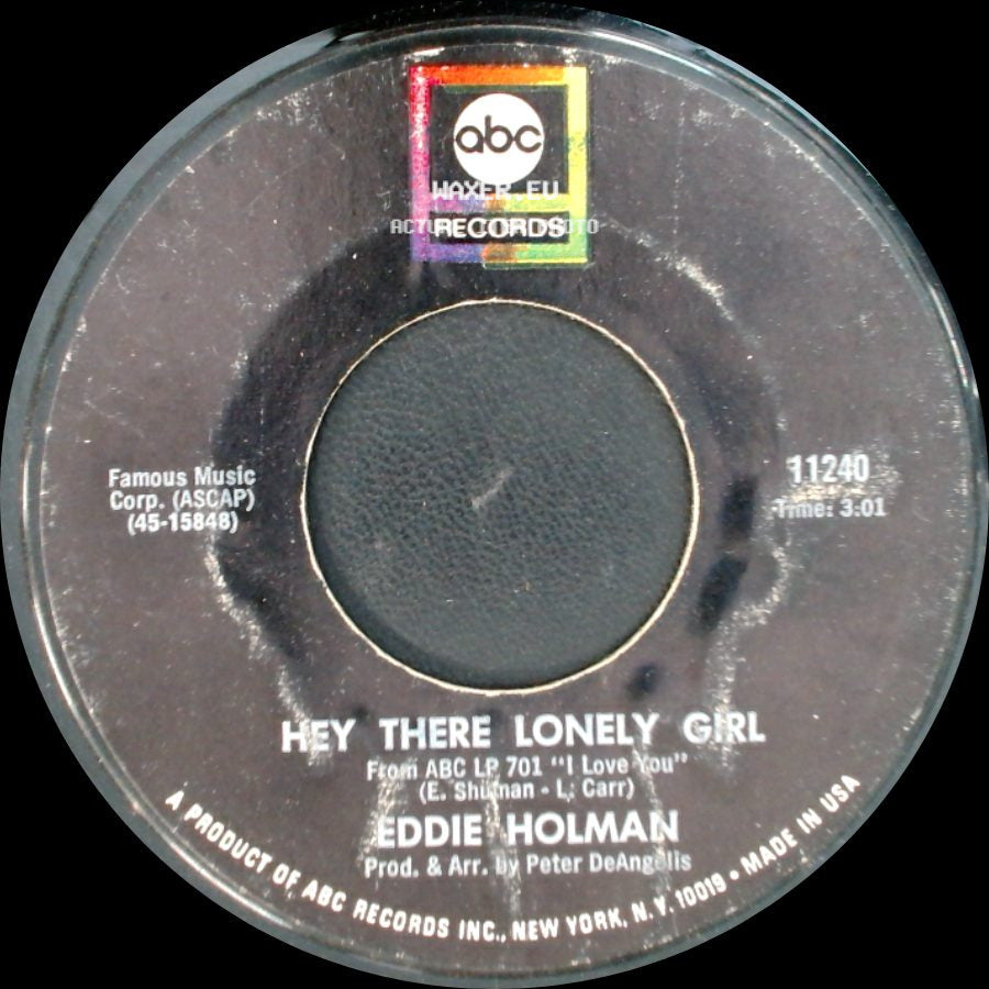 Eddie Holman - Hey There Lonely Girl / It's All In The Game side A