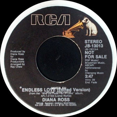 Diana Ross - Endless Love (Edited Version) / Endless Love (Long Version) side A