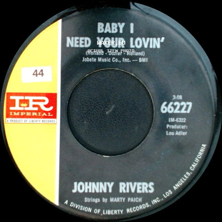 Johnny Rivers - Gettin' Ready For Tomorrow / Baby I Need Your Lovin' side B