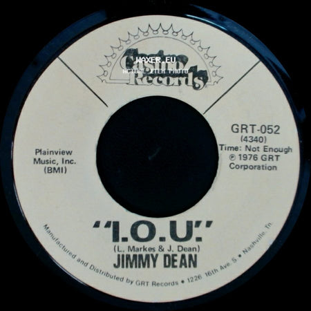 Jimmy Dean - Let's Pick Up The Pieces (And Start Over Again) / I.O.U. side B