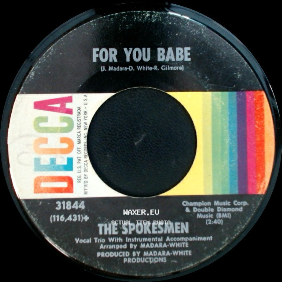 The Spokesmen - For You Babe / The Dawn Of Correction side A