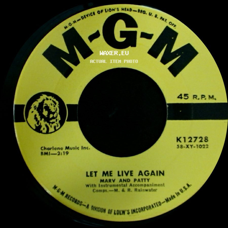 Marv And Patty - Can I Count On You / Let Me Live Again side B