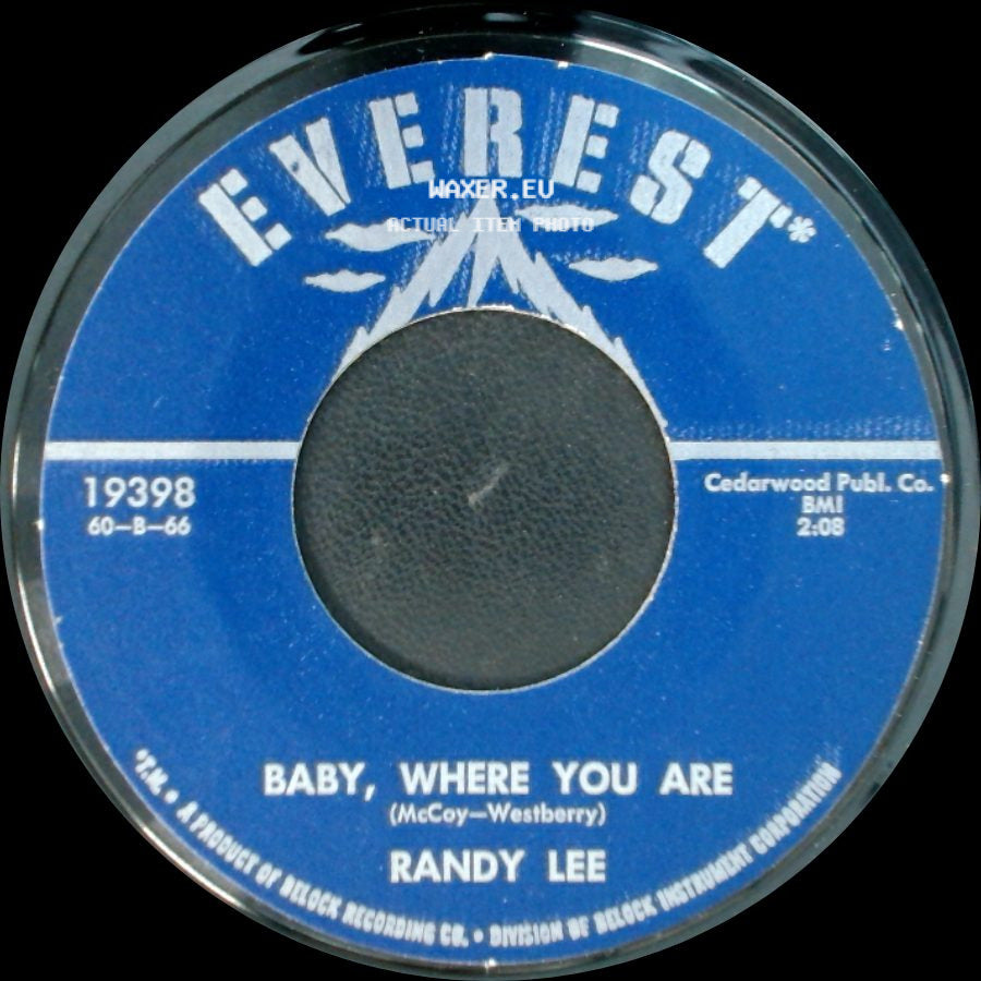 Randy Lee - Did You Ever See A Dream Walking / Baby, Where You Are side B