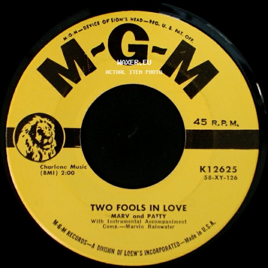 Marv And Patty - Two Fools In Love / Because I'm A Dreamer side A