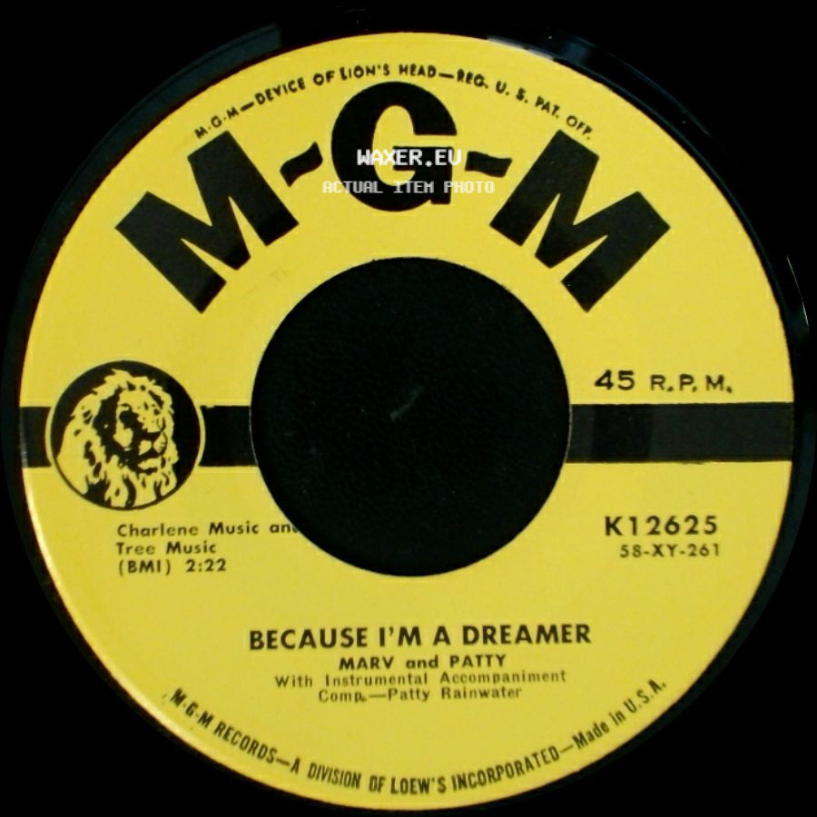 Marv And Patty - Two Fools In Love / Because I'm A Dreamer side B