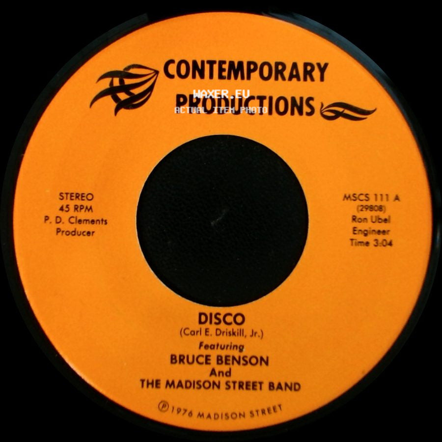 Bruce Benson And The Madison Street Band - Disco / After Love side A