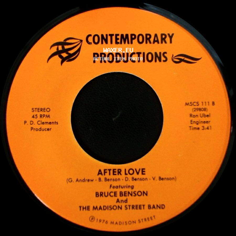 Bruce Benson And The Madison Street Band - Disco / After Love side B