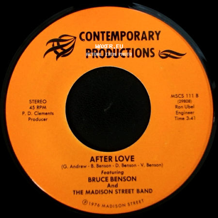 Bruce Benson And The Madison Street Band - Disco / After Love side B